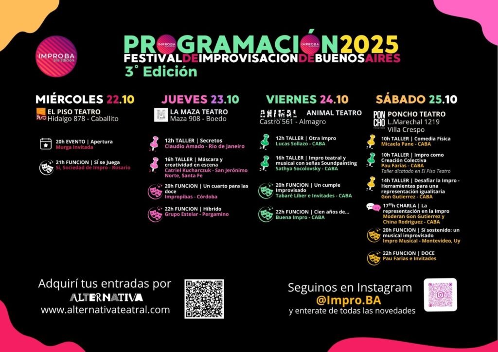 Este mi&eacute;rcoles llega la tercera edici&oacute;n de IMPROBA - Del 22 al 25 de octubre en distintas sedes de la Ciudad de Buenos Aires - (Ref)